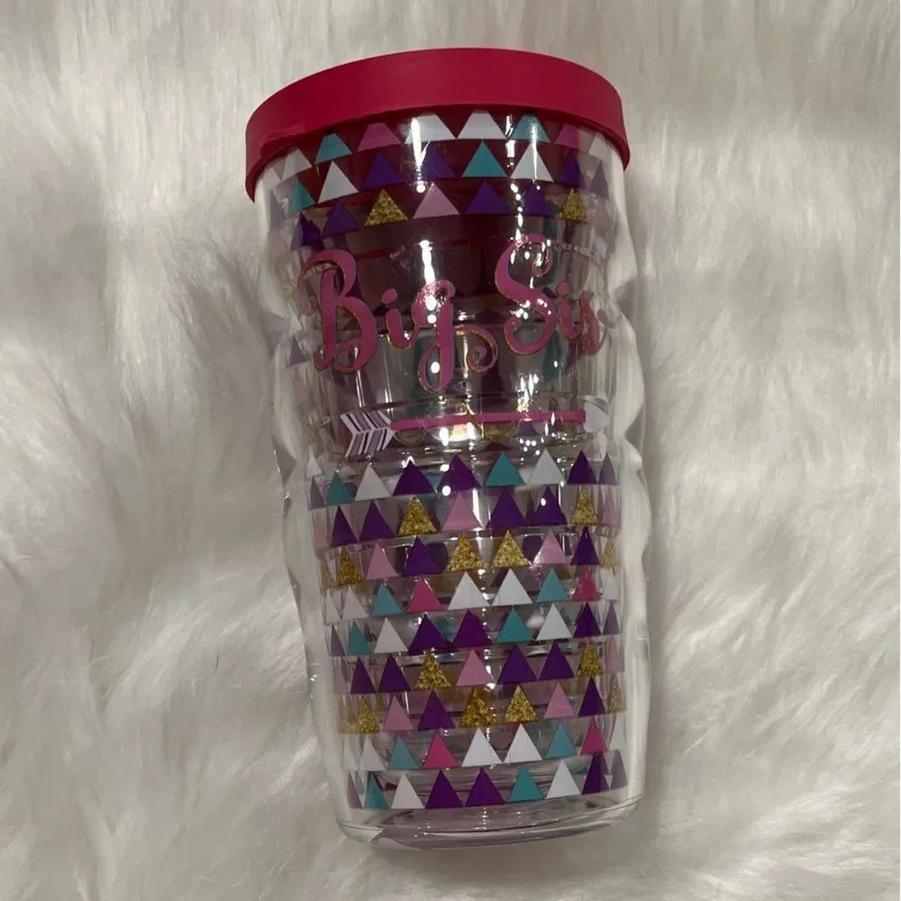 NWT Tervis10oz Big Sis Insulated Tumbler BIG SIS Arrow Print Lid Clear